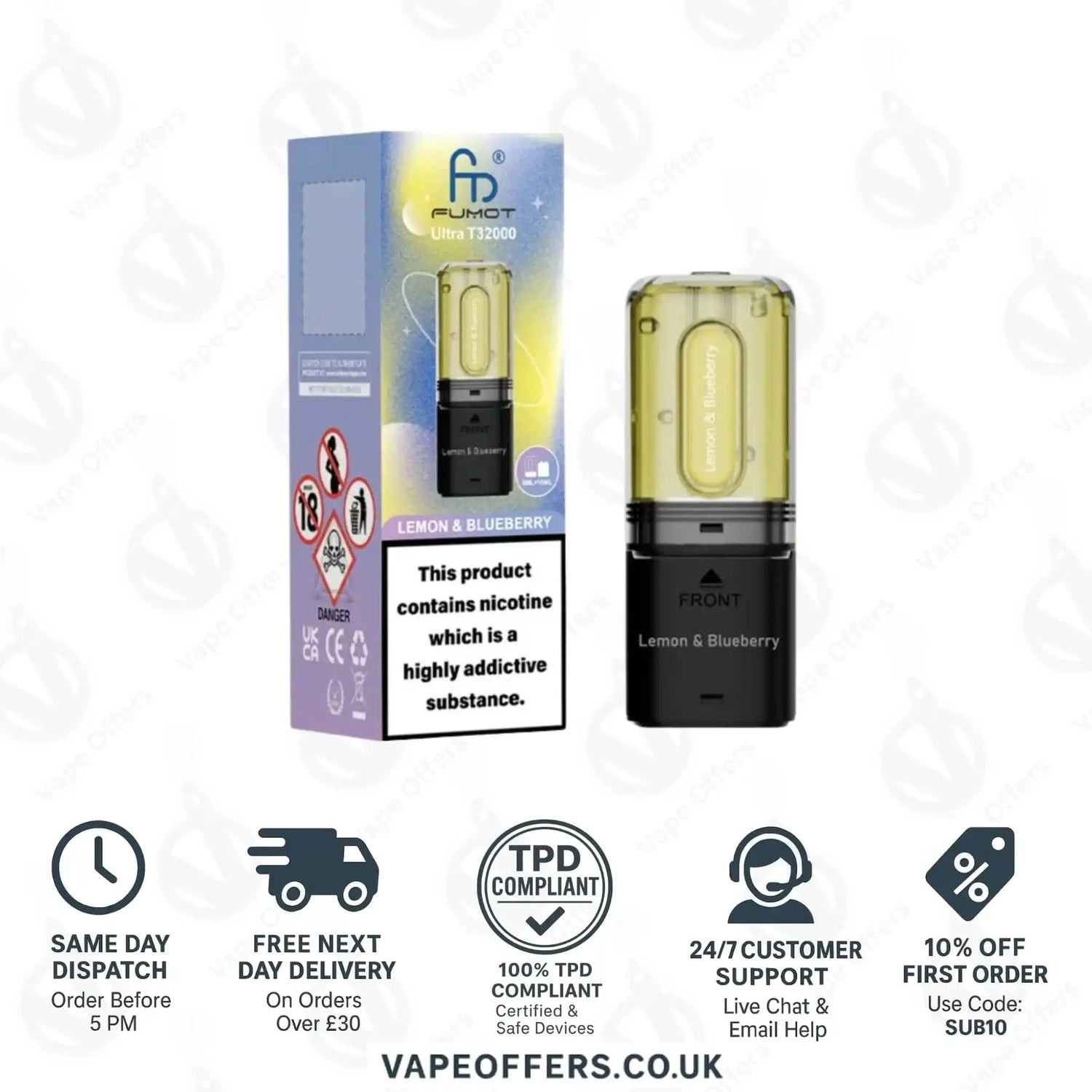 RandM Fumot Ultra T32K Prefilled Pods Lemon & Blueberry