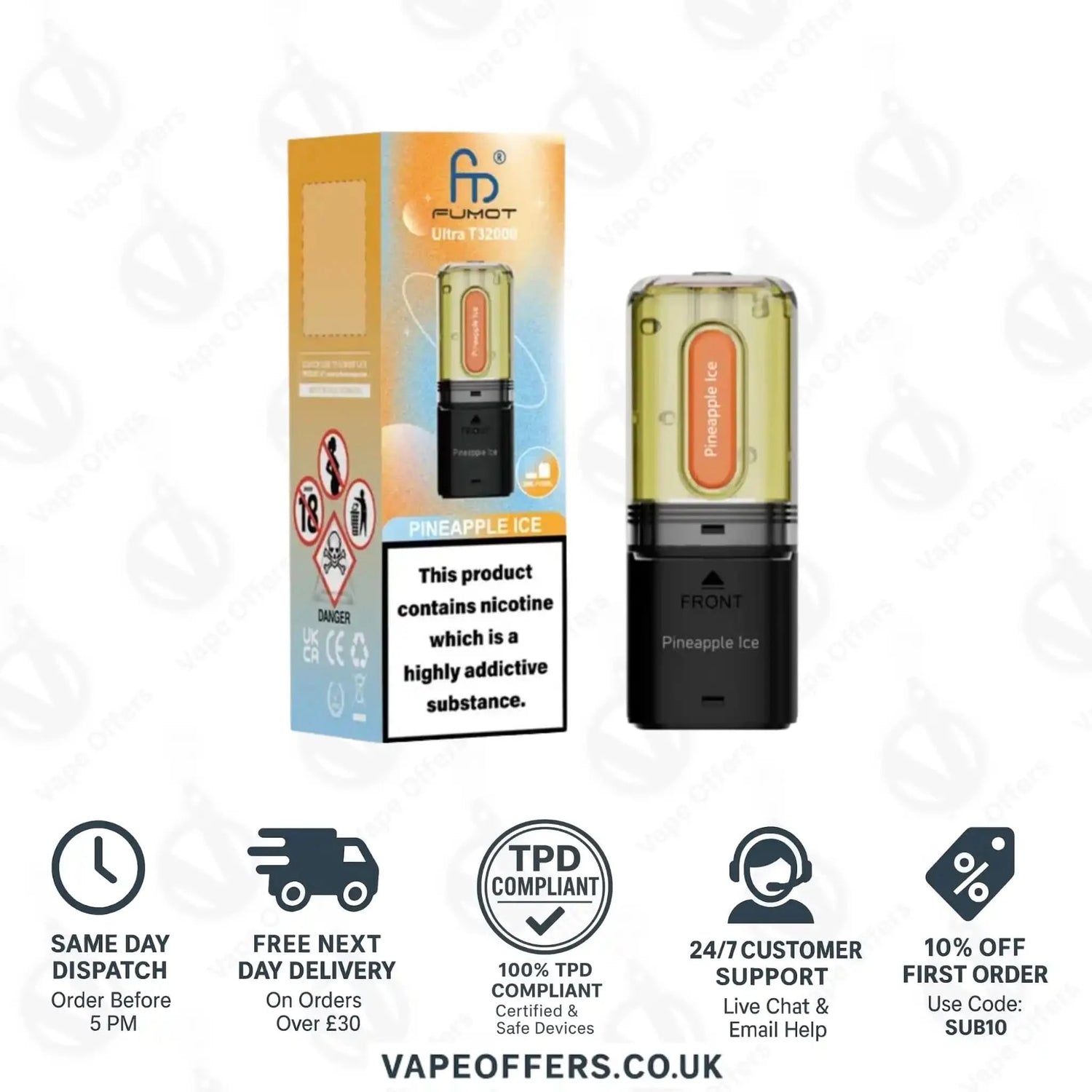 RandM Fumot Ultra T32K Prefilled Pods Pineapple Ice