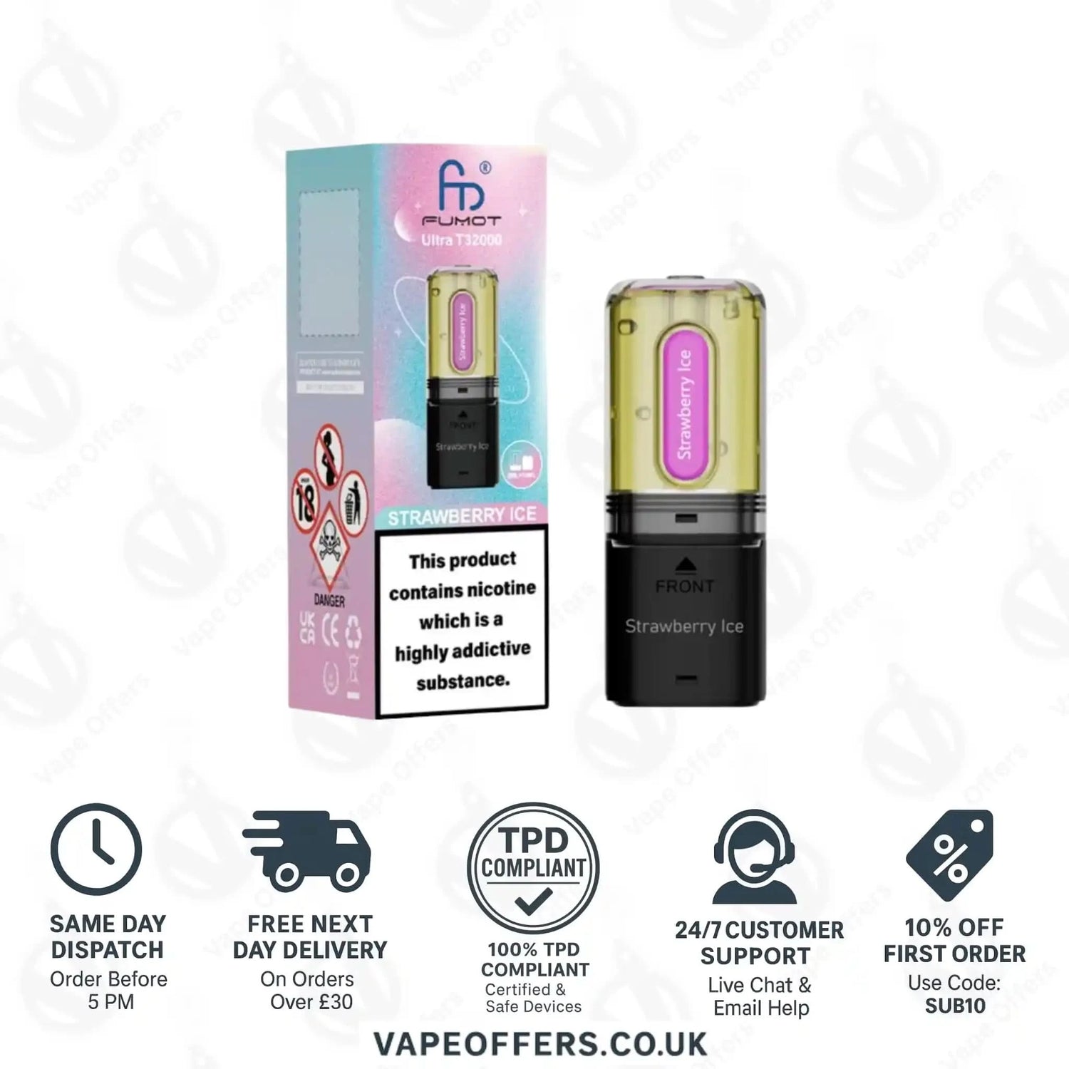 RandM Fumot Ultra T32K Prefilled Pods Strawberry Ice