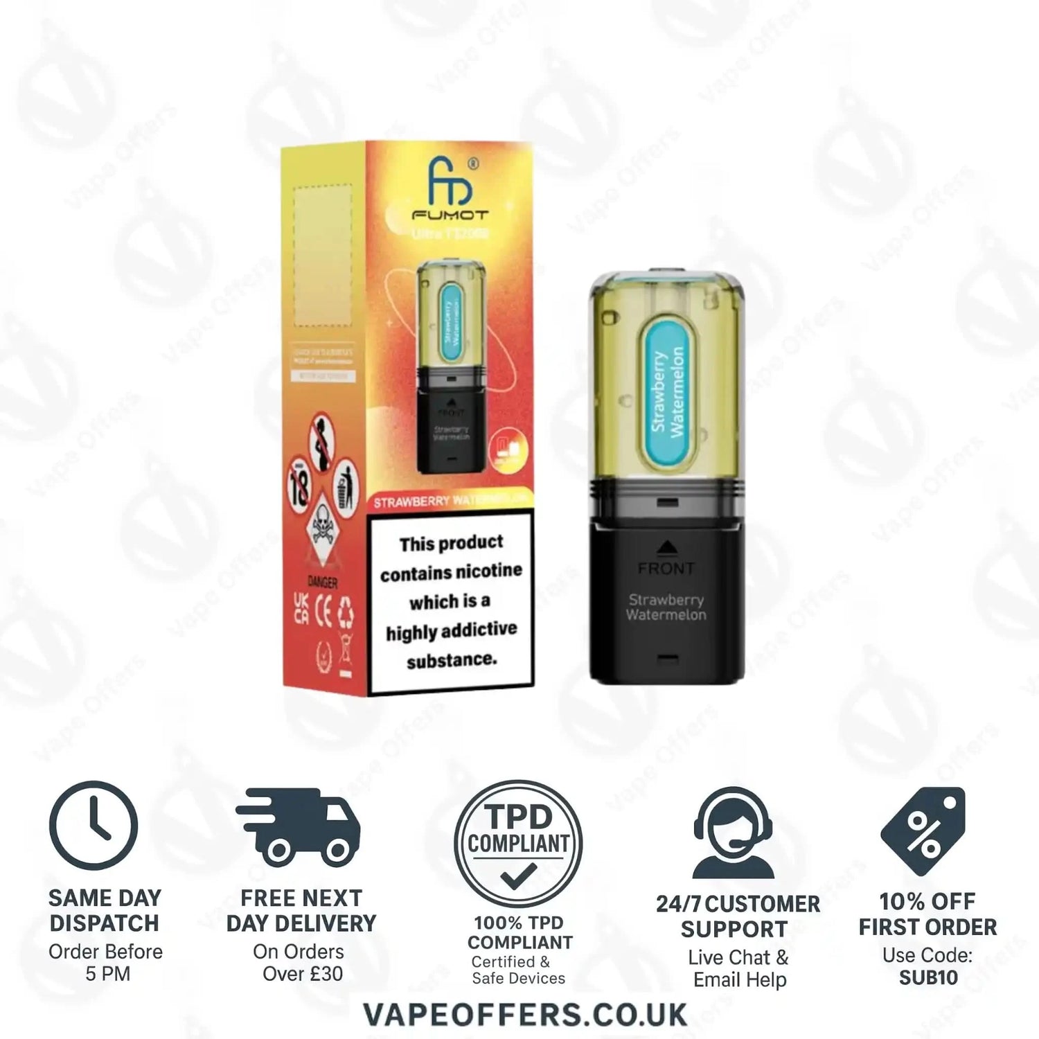 RandM Fumot Ultra T32K Prefilled Pods Strawberry Watermelon