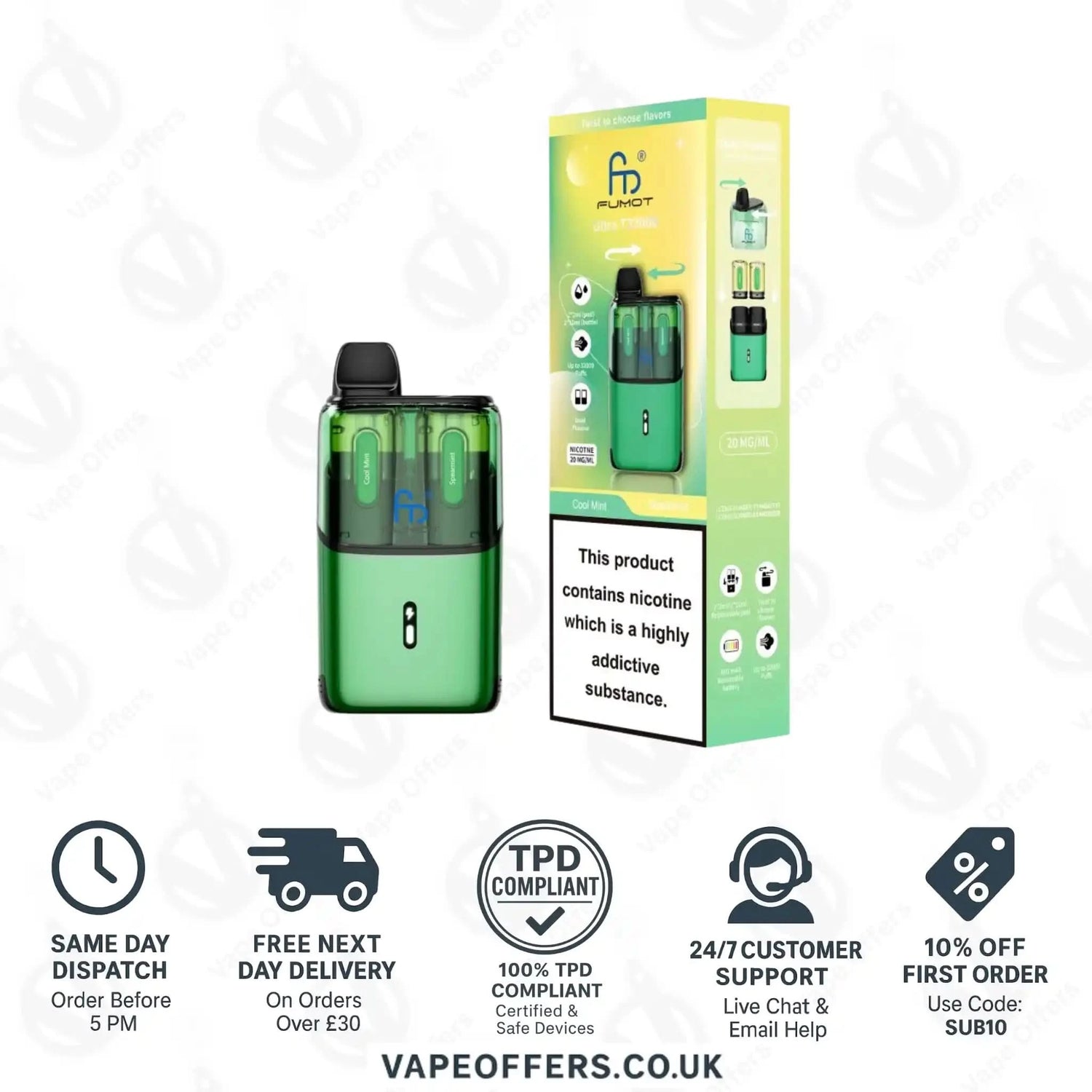 RandM Fumot Ultra T32K Puffs Prefilled Pod Kit Cool Mint