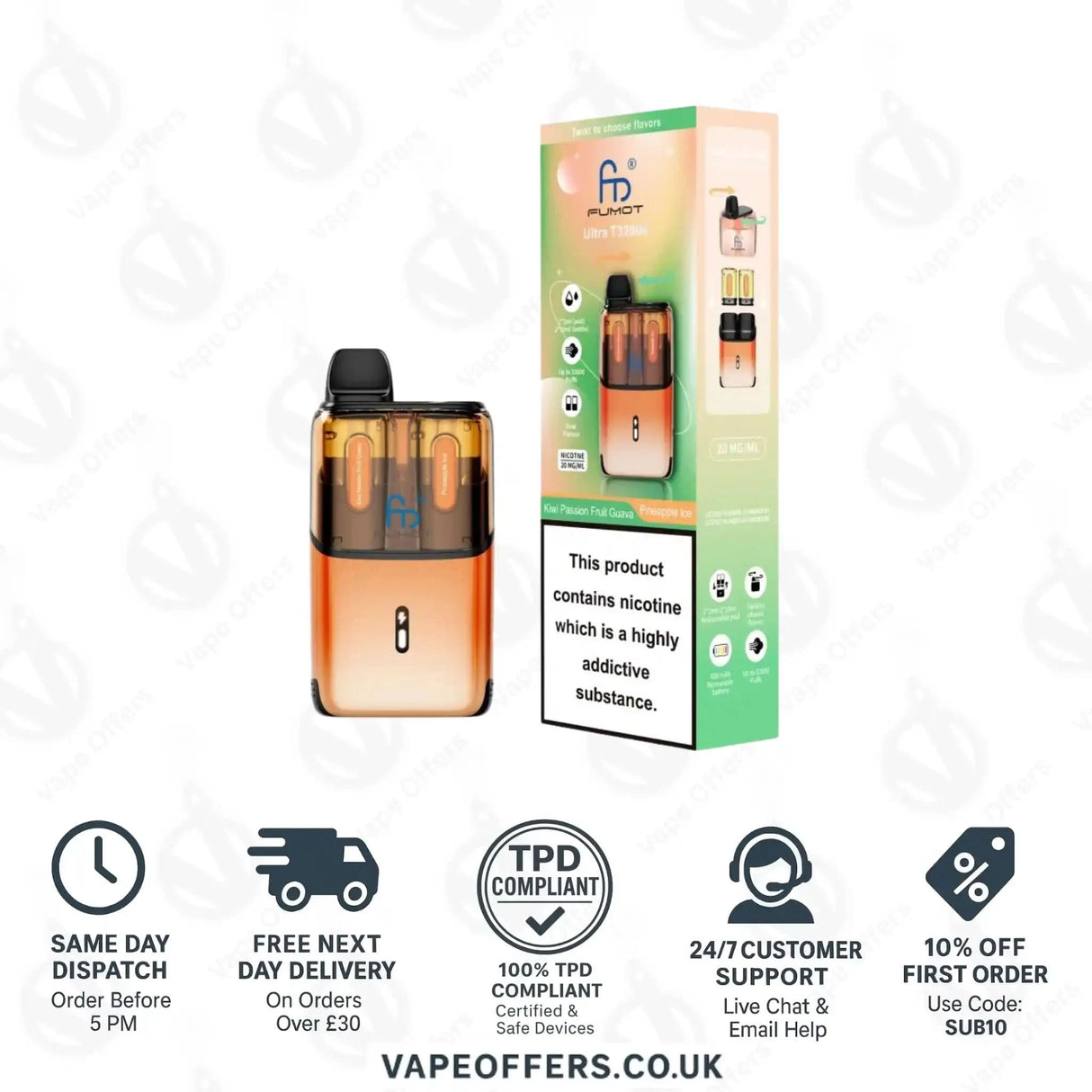 RandM Fumot Ultra T32K Puffs Prefilled Pod Kit Kiwi Passionfruit Guava