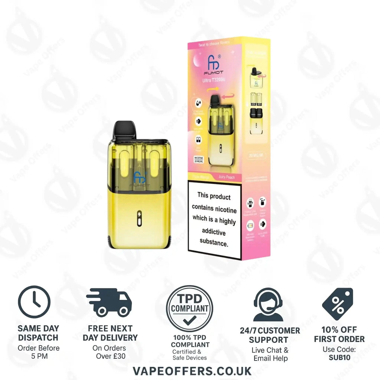 RandM Fumot Ultra T32K Puffs Prefilled Pod Kit Triple Mango