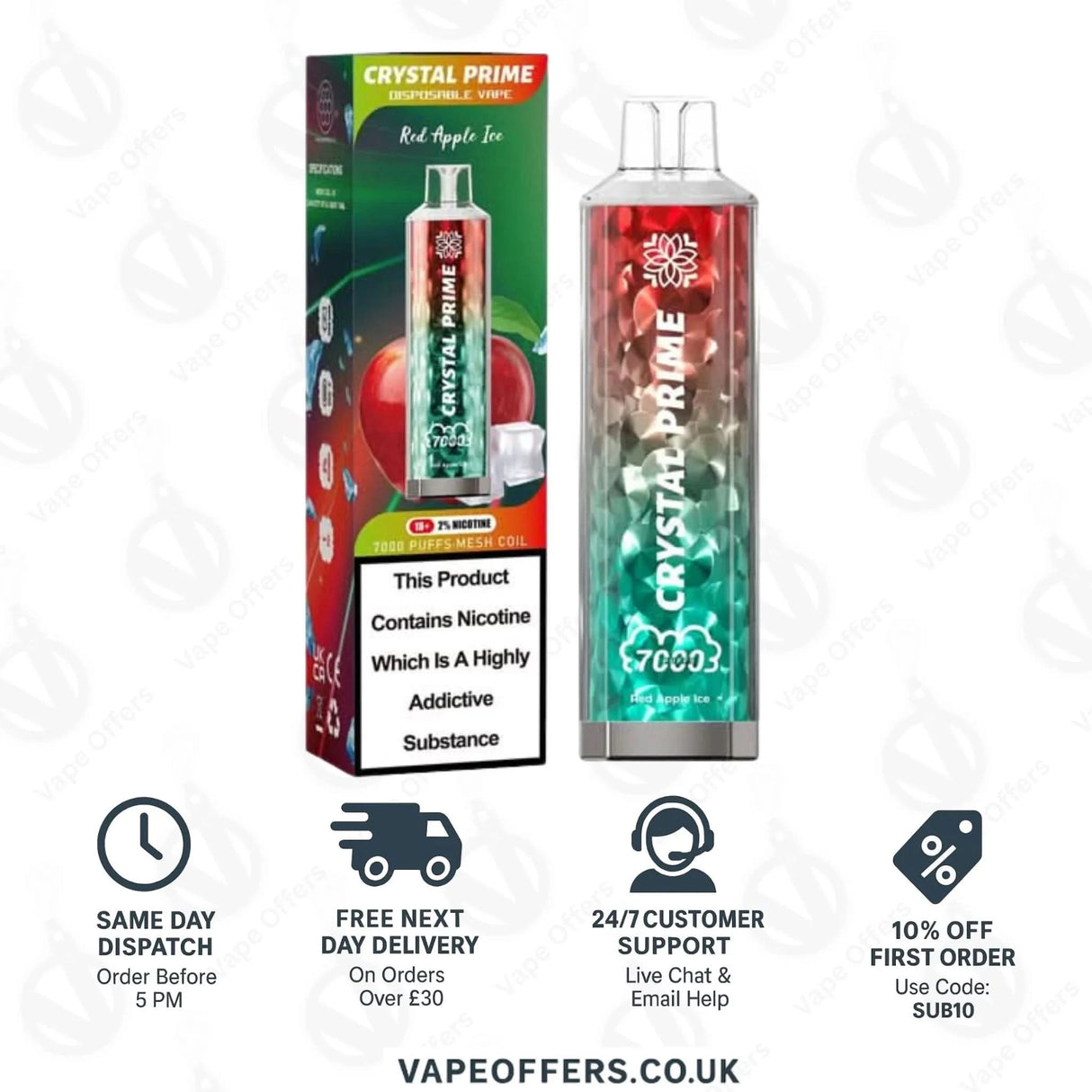 Red Apple Ice Crystal Prime 7000 Vape