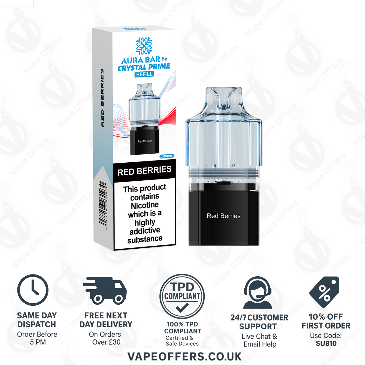 Red Berries Crystal Prime Aura Bar 10k Pod