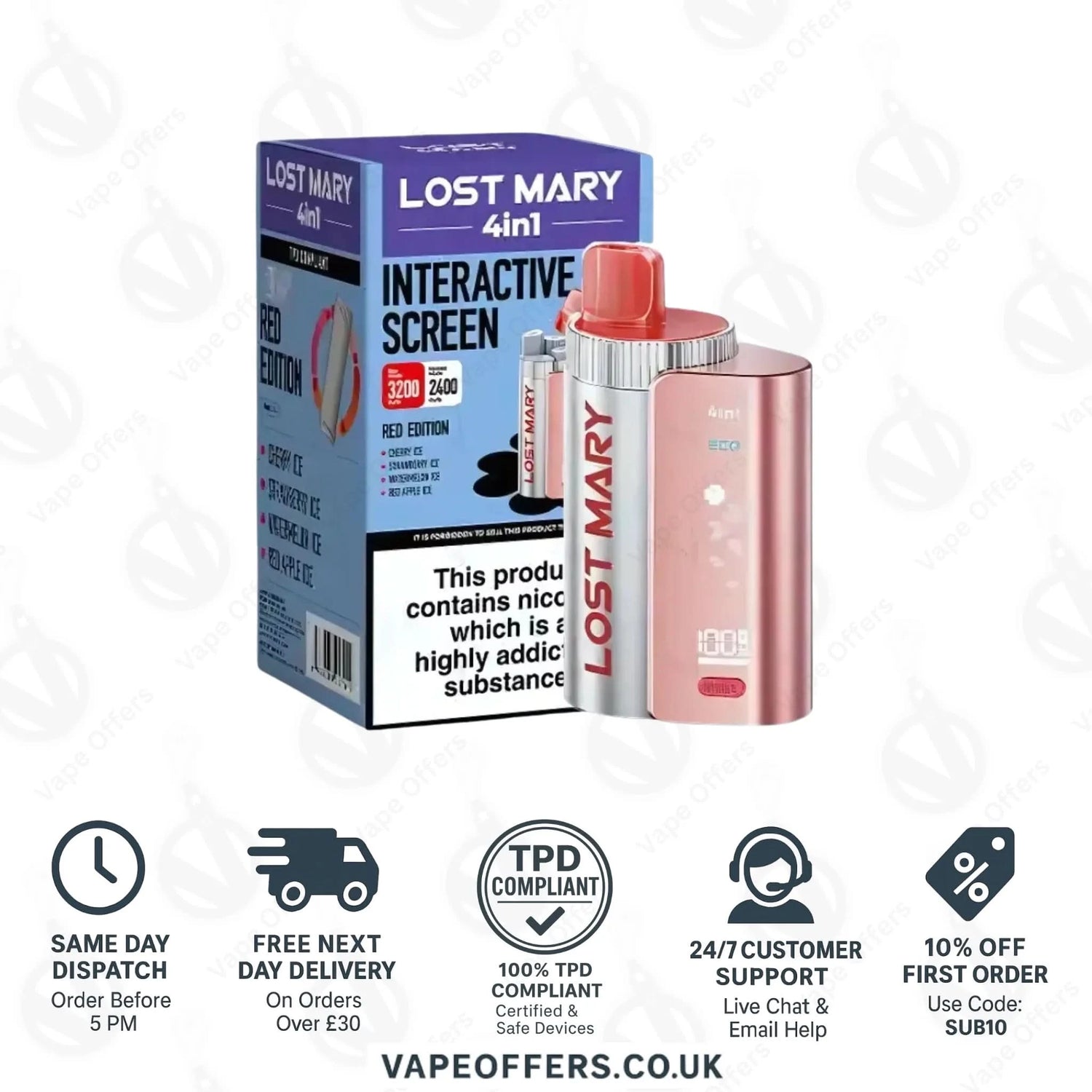 Red Edition Lost Mary 4 in 1 Prefilled Pod Kit