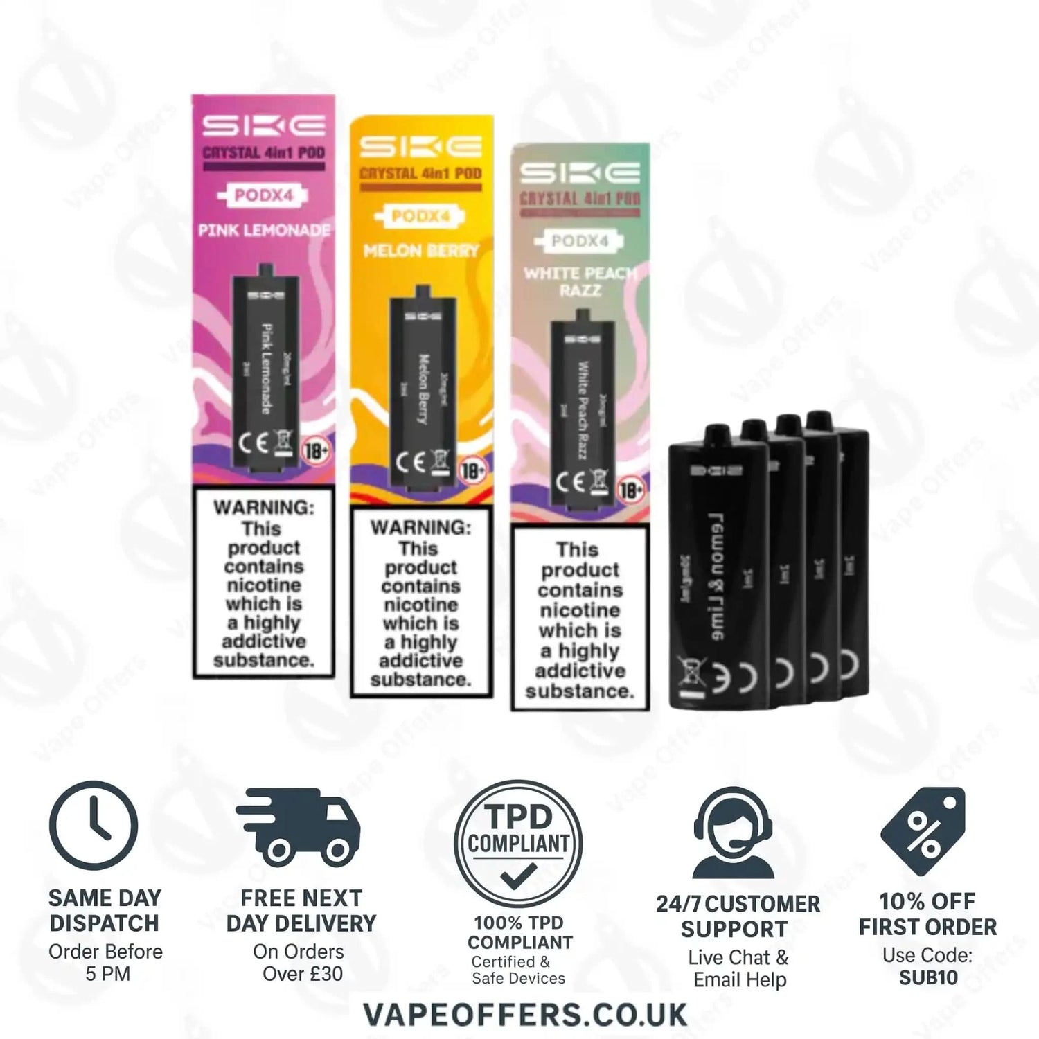 SKE Crystal 2400 4 in 1 Replacement Pods