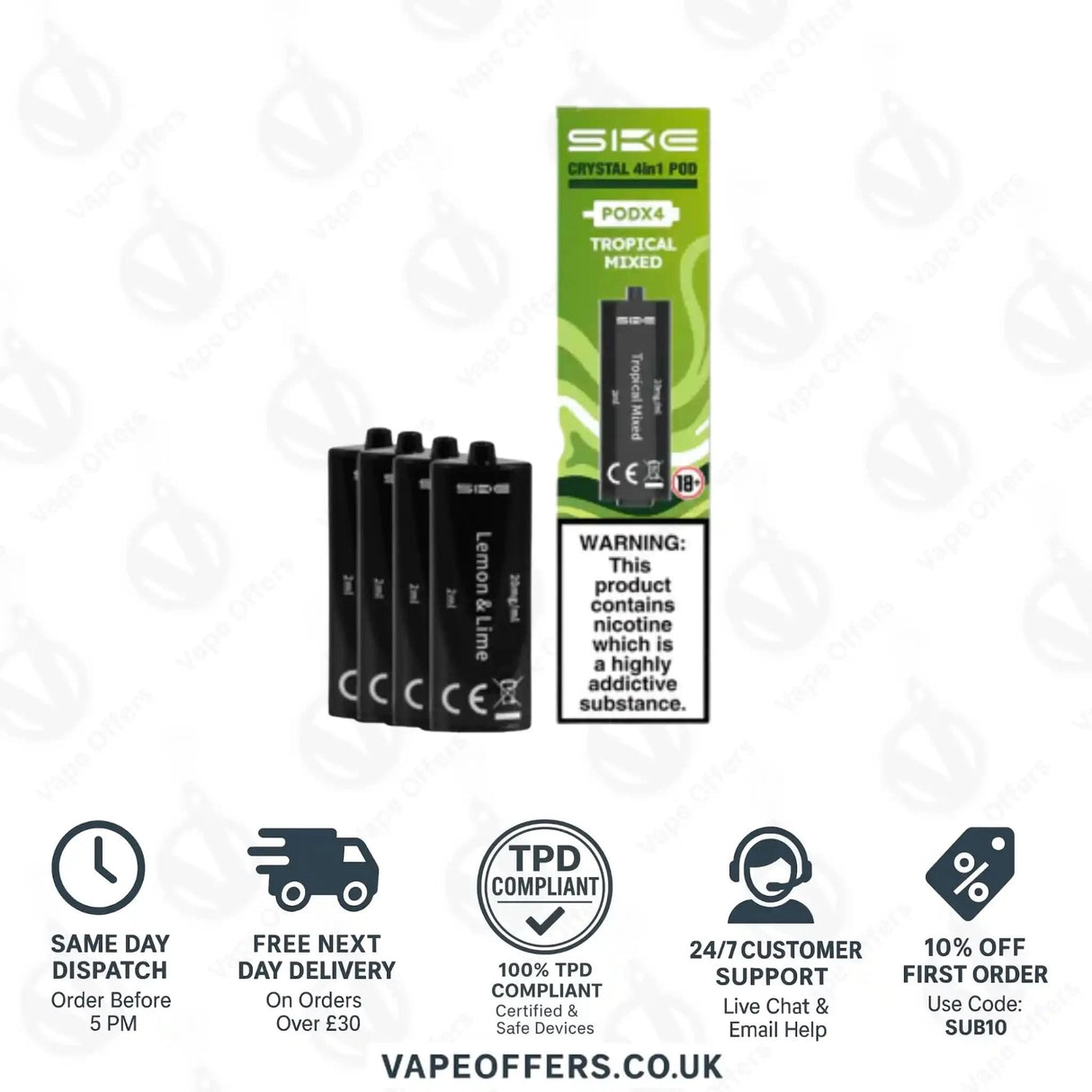 SKE Crystal 2400 4 in 1 Replacement Pods Tropical Mixed