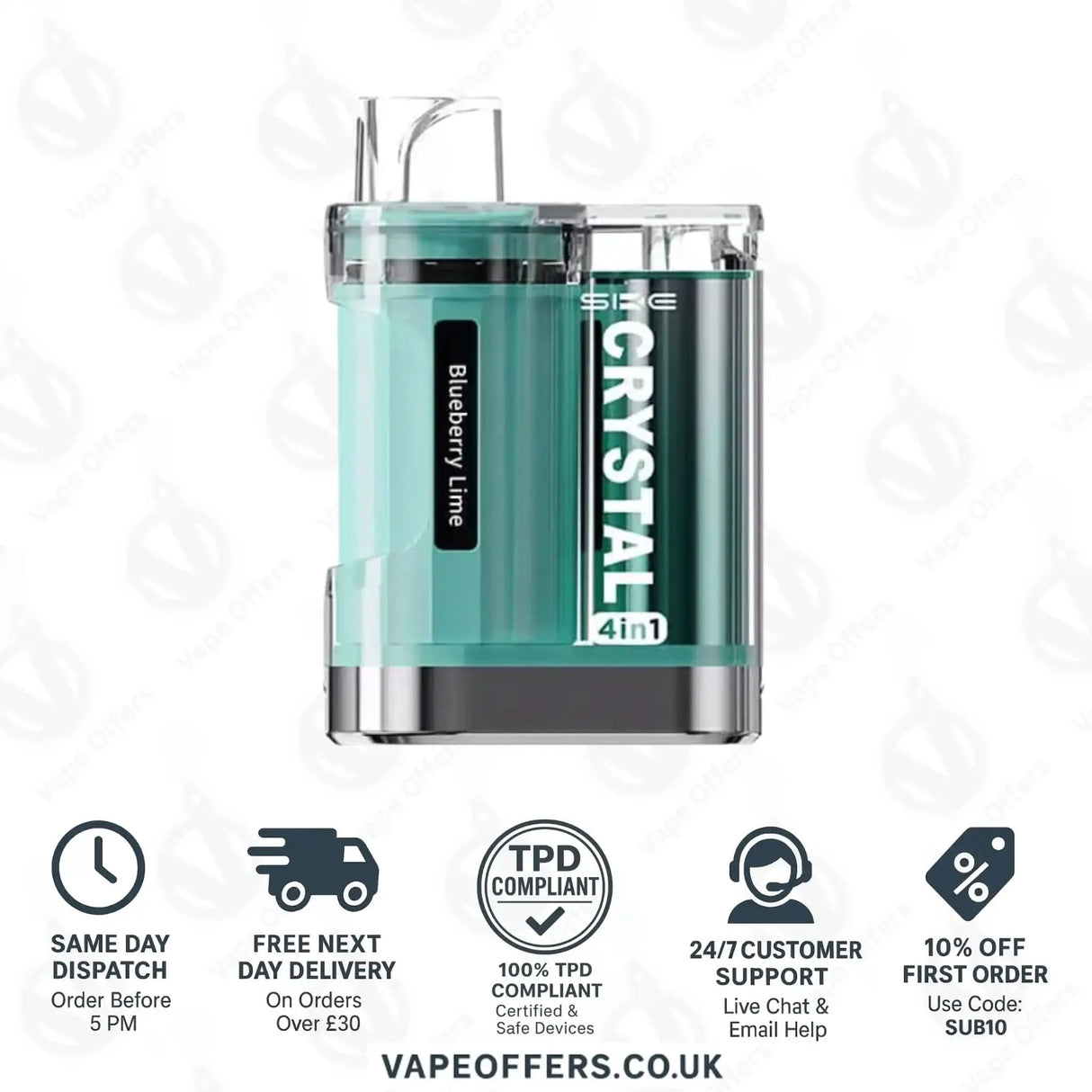 SKE Crystal 4-in-1 Prefilled Pod Kit Blueberry Lime