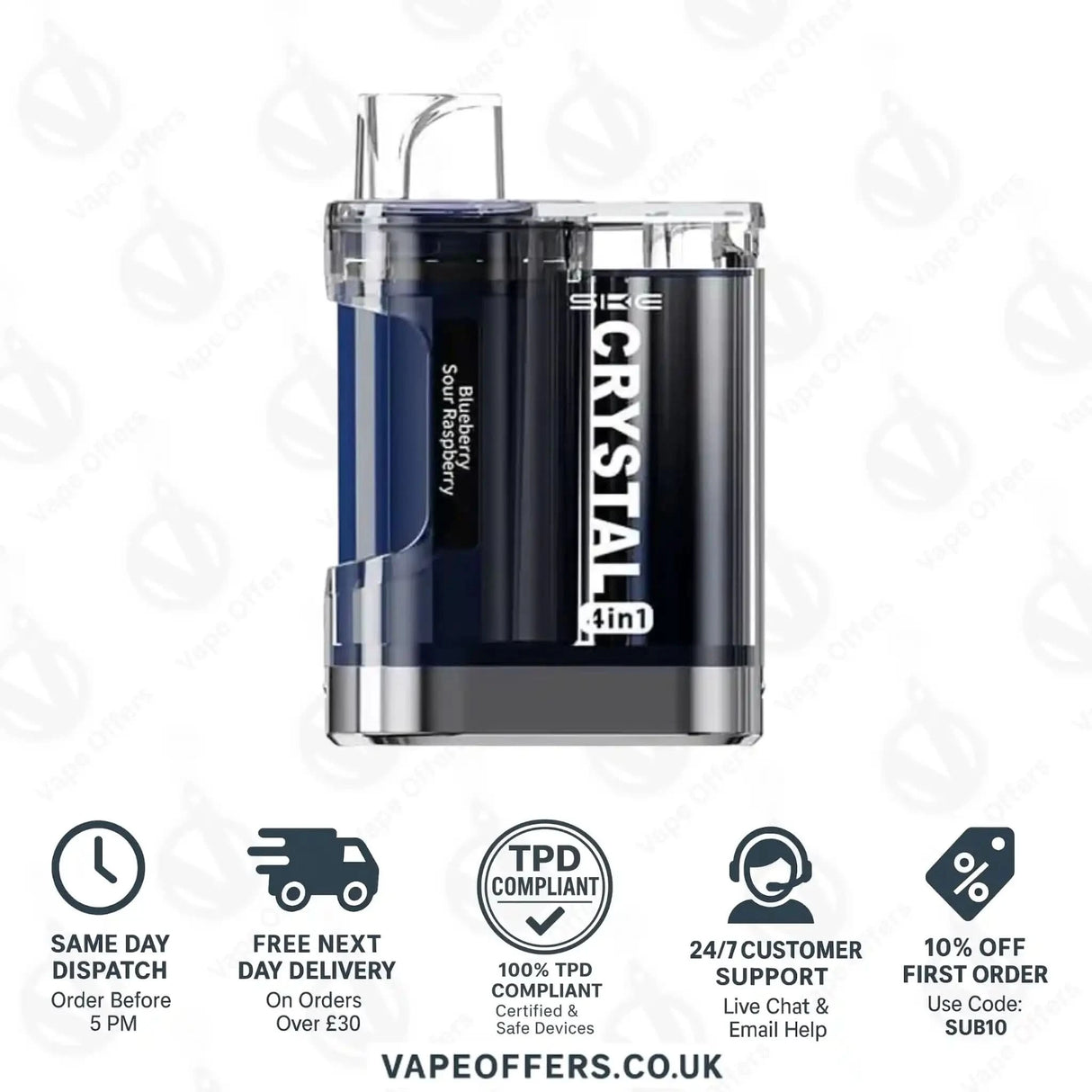 SKE Crystal 4-in-1 Prefilled Pod Kit Blueberry Sour Raspberry