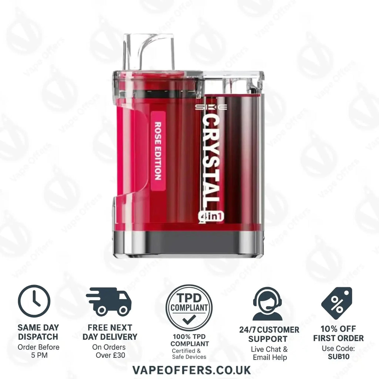 SKE Crystal 4-in-1 Prefilled Pod Kit Rose Edition