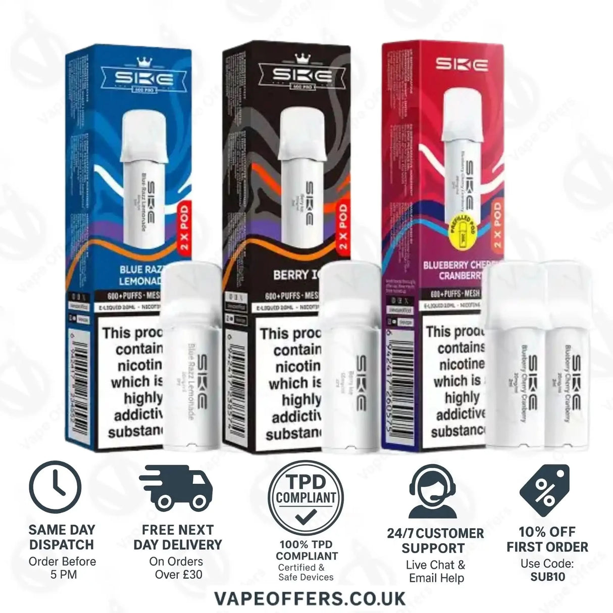 SKE Crystal Bar 600 Pro Prefilled Pods