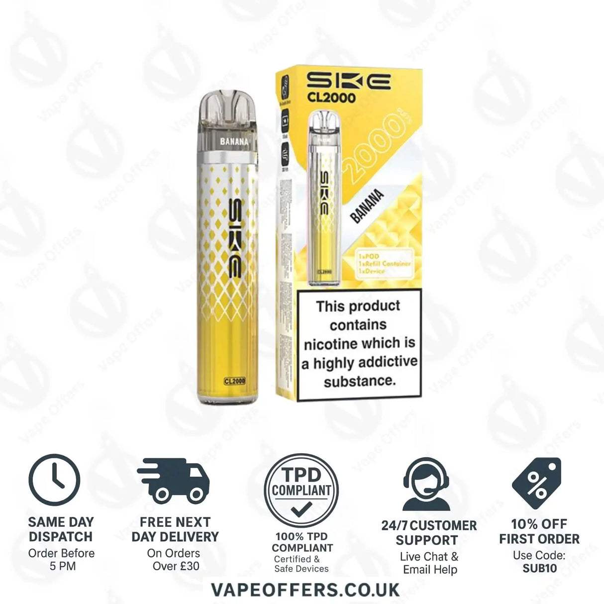 SKE Crystal CL2000 Prefilled Pod Kit Banana