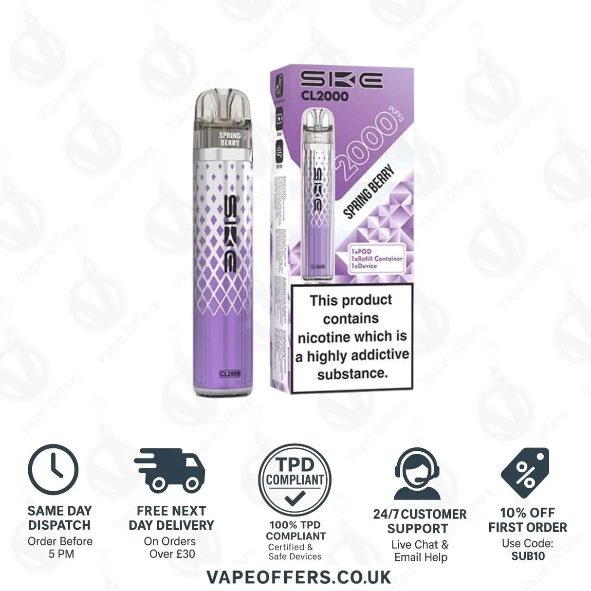 SKE Crystal CL2000 Prefilled Pod Kit Spring Berry