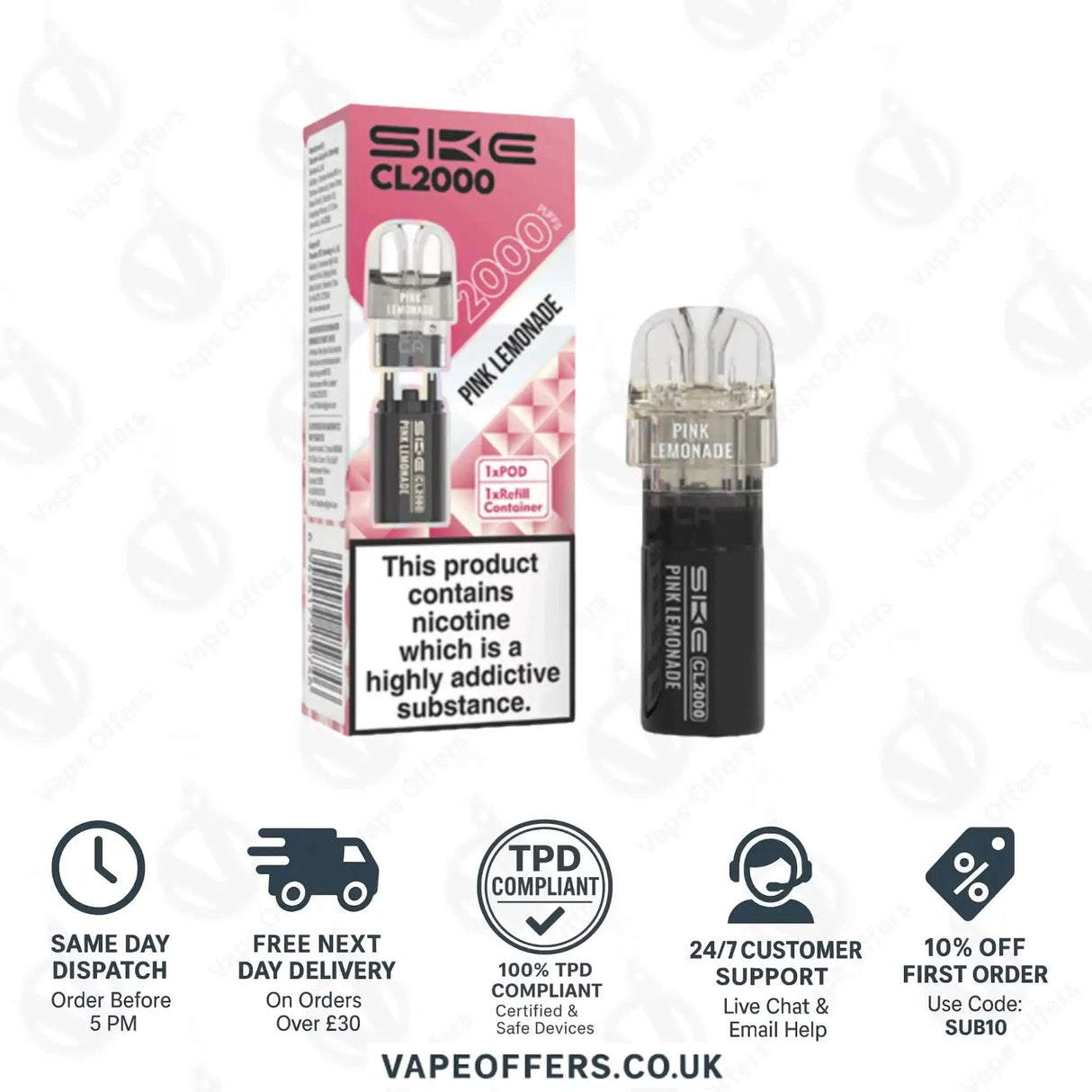 SKE Crystal CL2000 Prefilled Pod Pink Lemonade