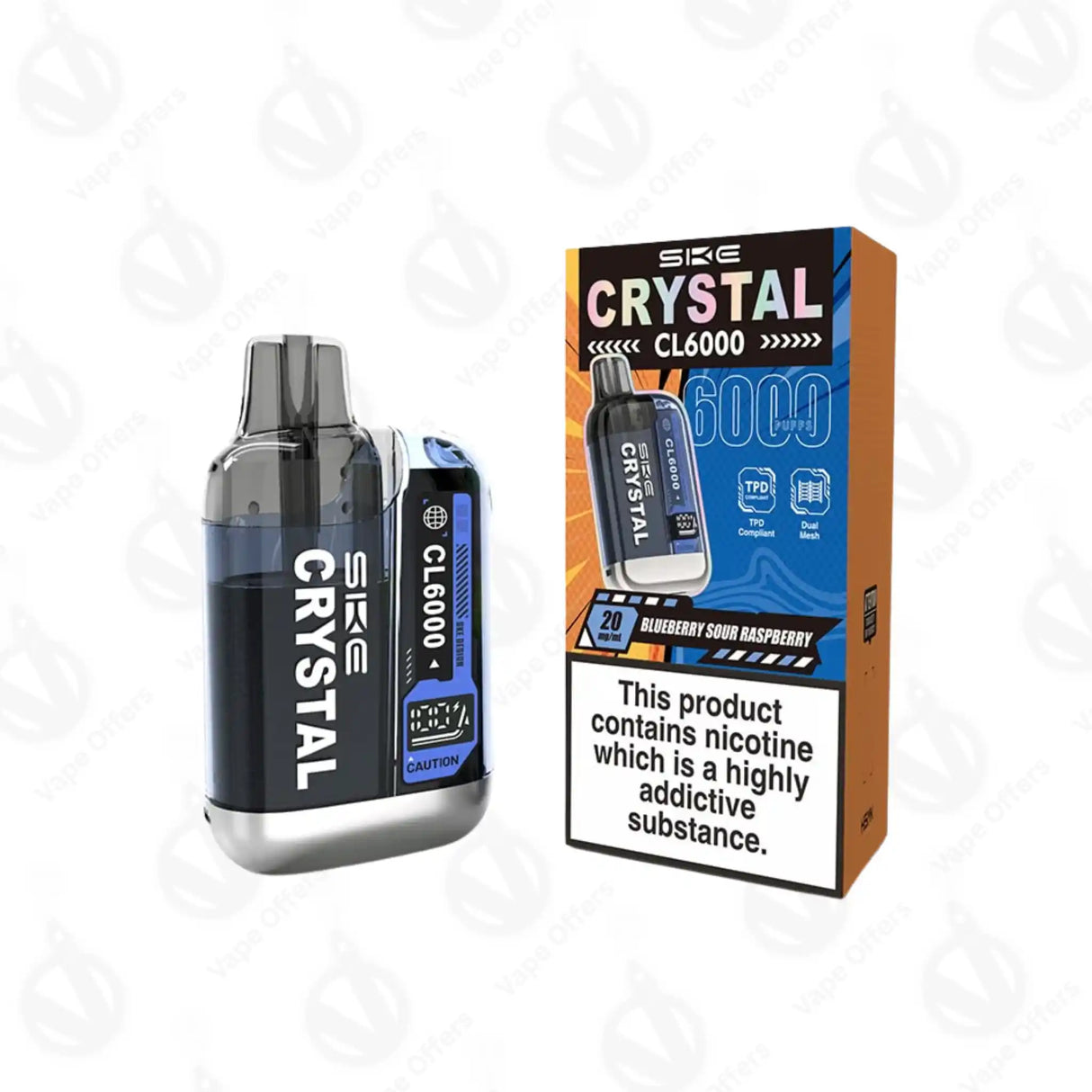 SKE Crystal CL6000 Blueberry Sour Raspberry Prefilled Pod Kit