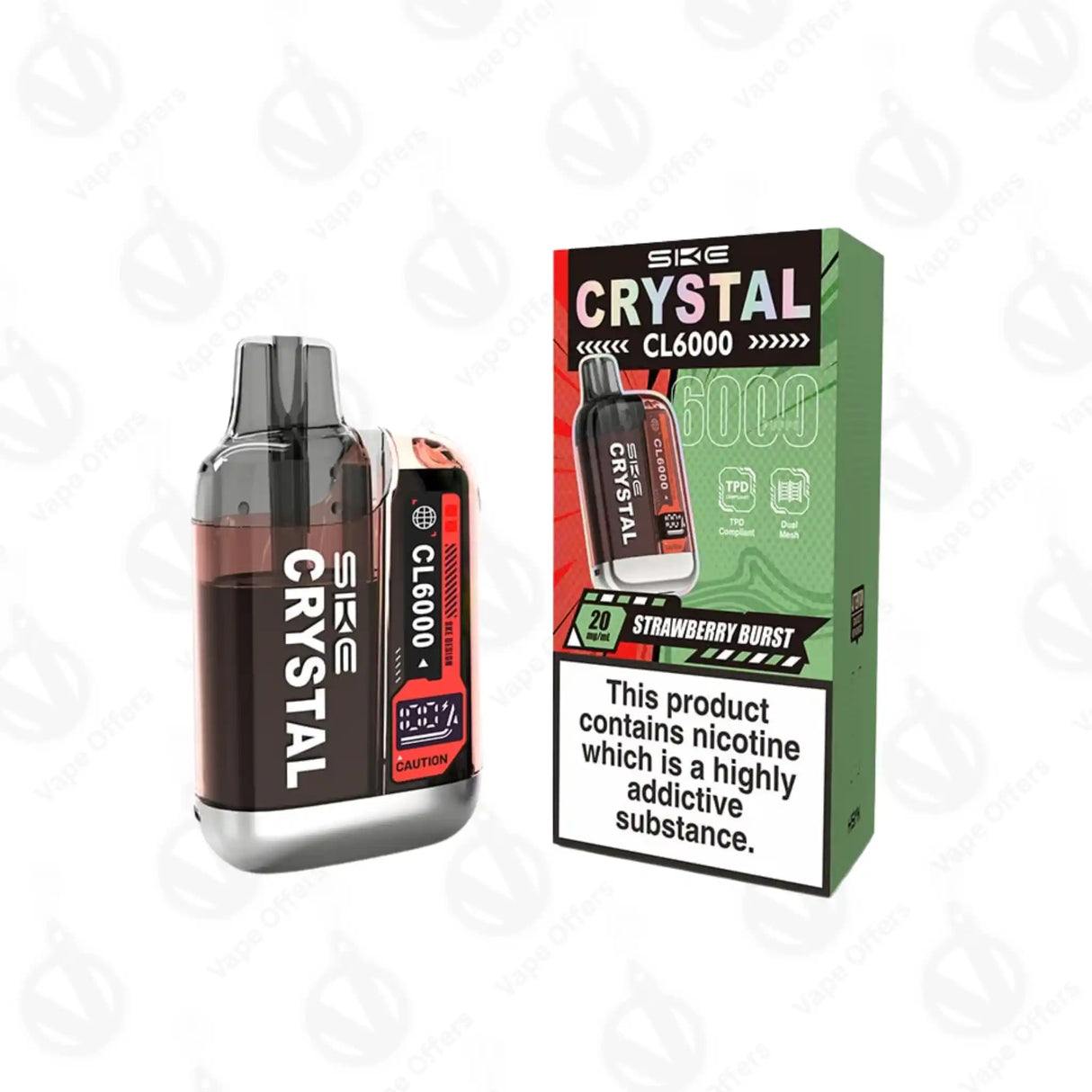SKE Crystal CL6000 Strawberry Burst Prefilled Pod Kit