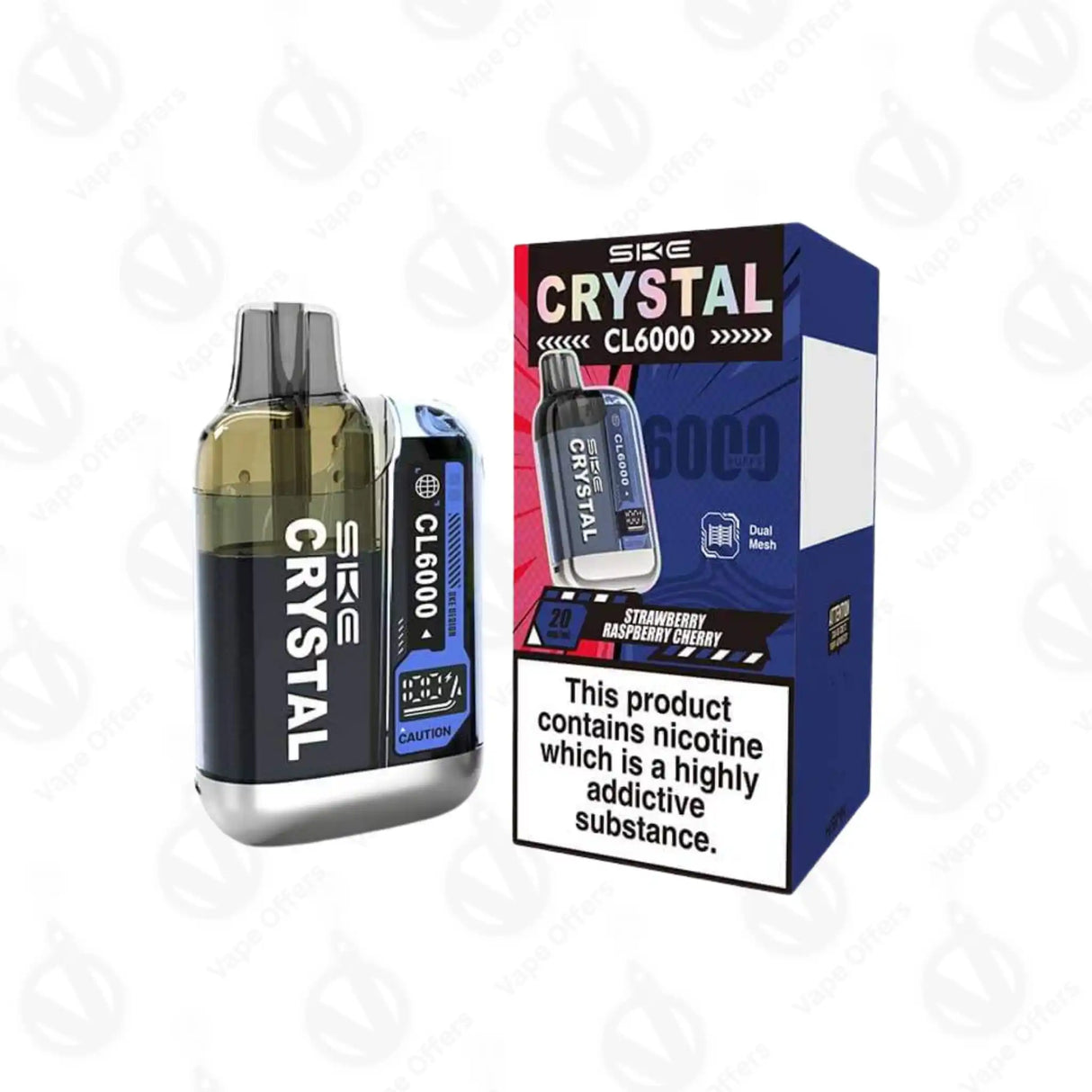 SKE Crystal CL6000 Strawberry Raspberry Cherry Prefilled Pod Kit