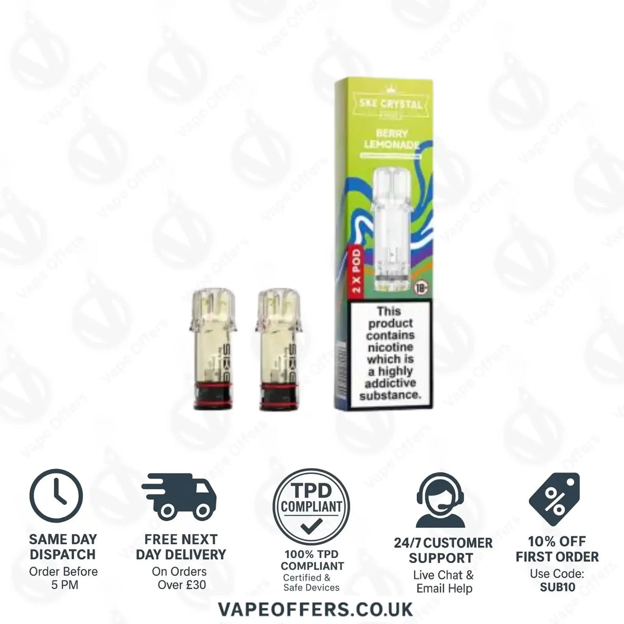 SKE Crystal PLUS Prefilled Pods Berry Lemonade