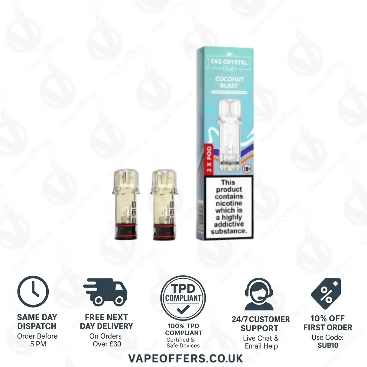 SKE Crystal PLUS Prefilled Pods Coconut Blast