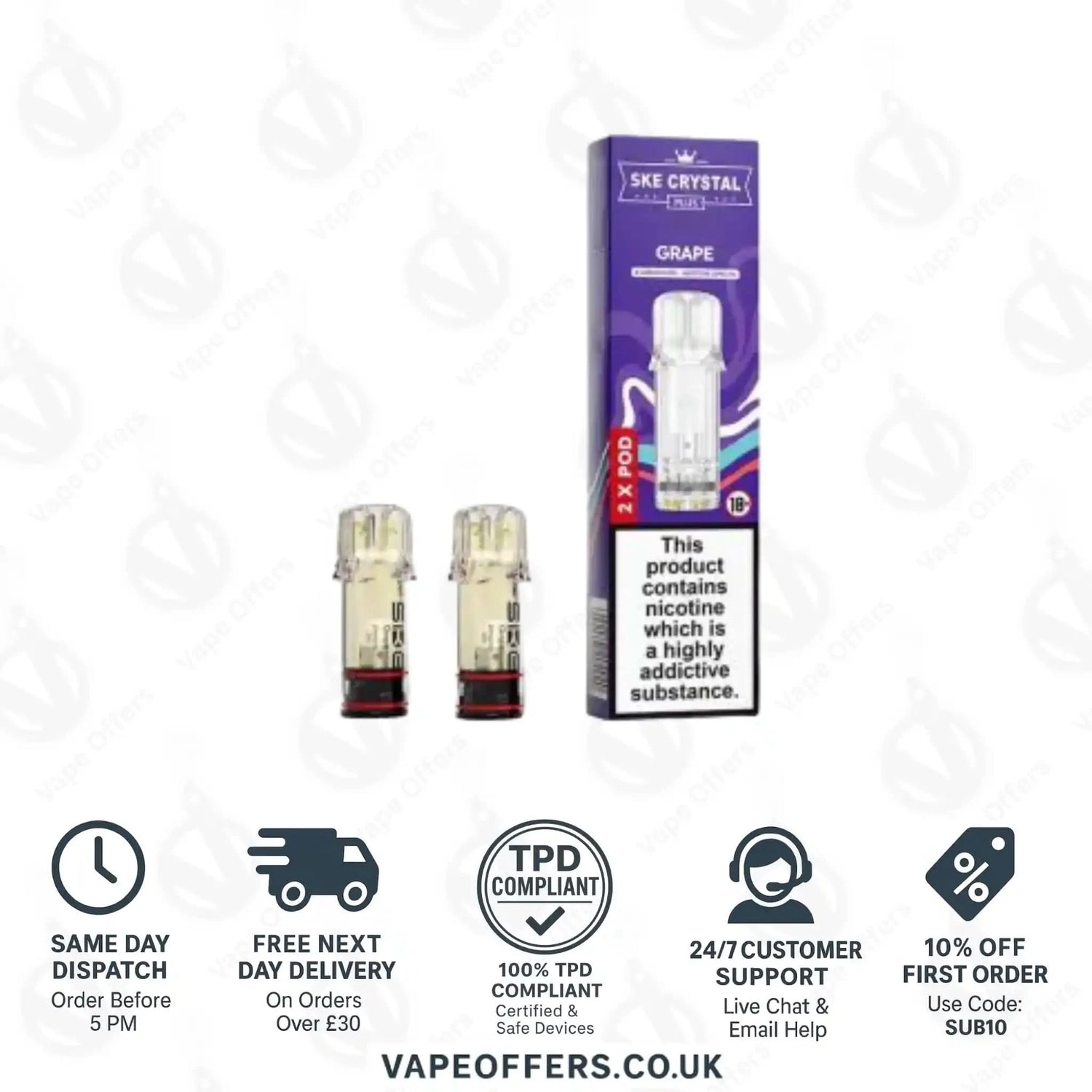 SKE Crystal PLUS Prefilled Pods Grape