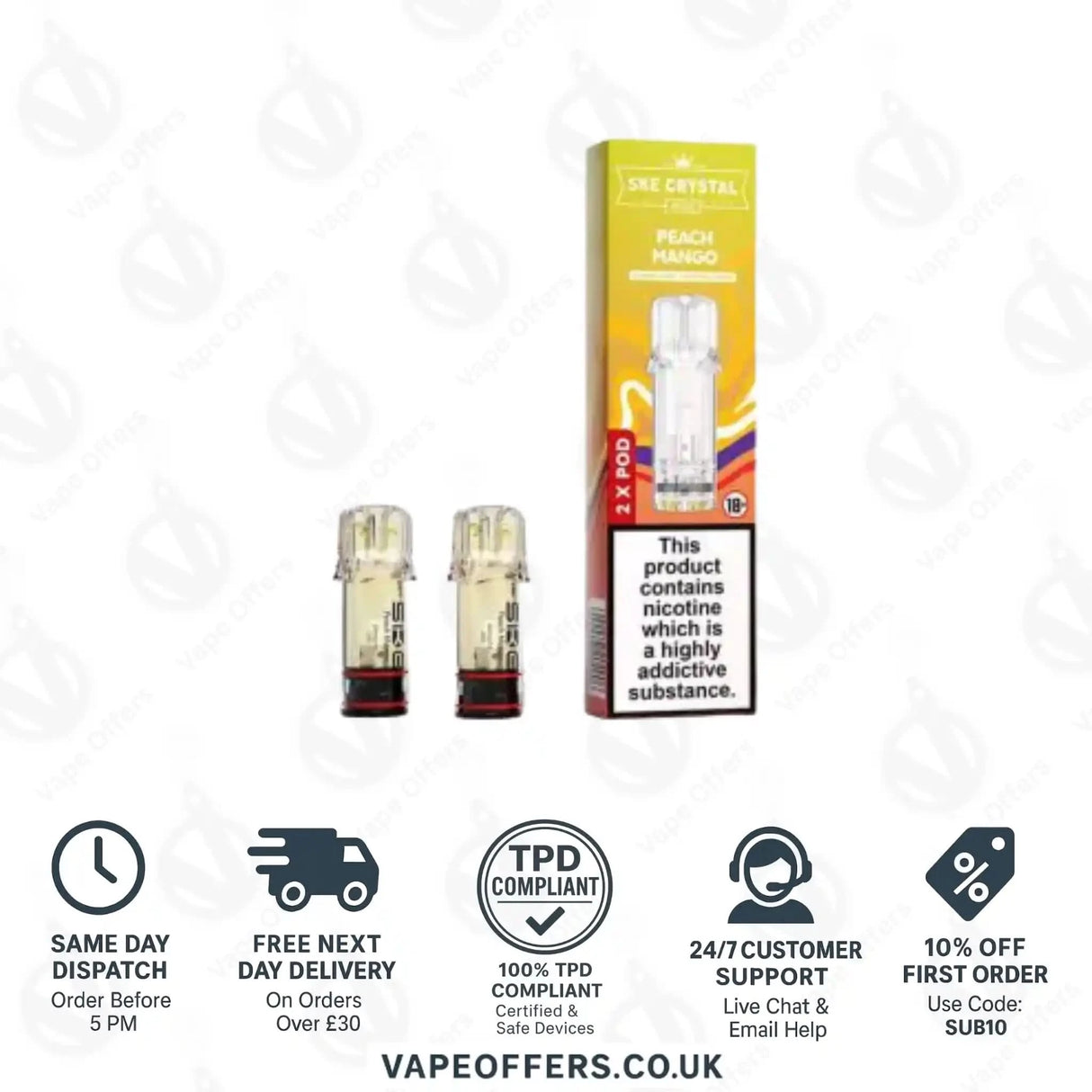 SKE Crystal PLUS Prefilled Pods Peach Mango