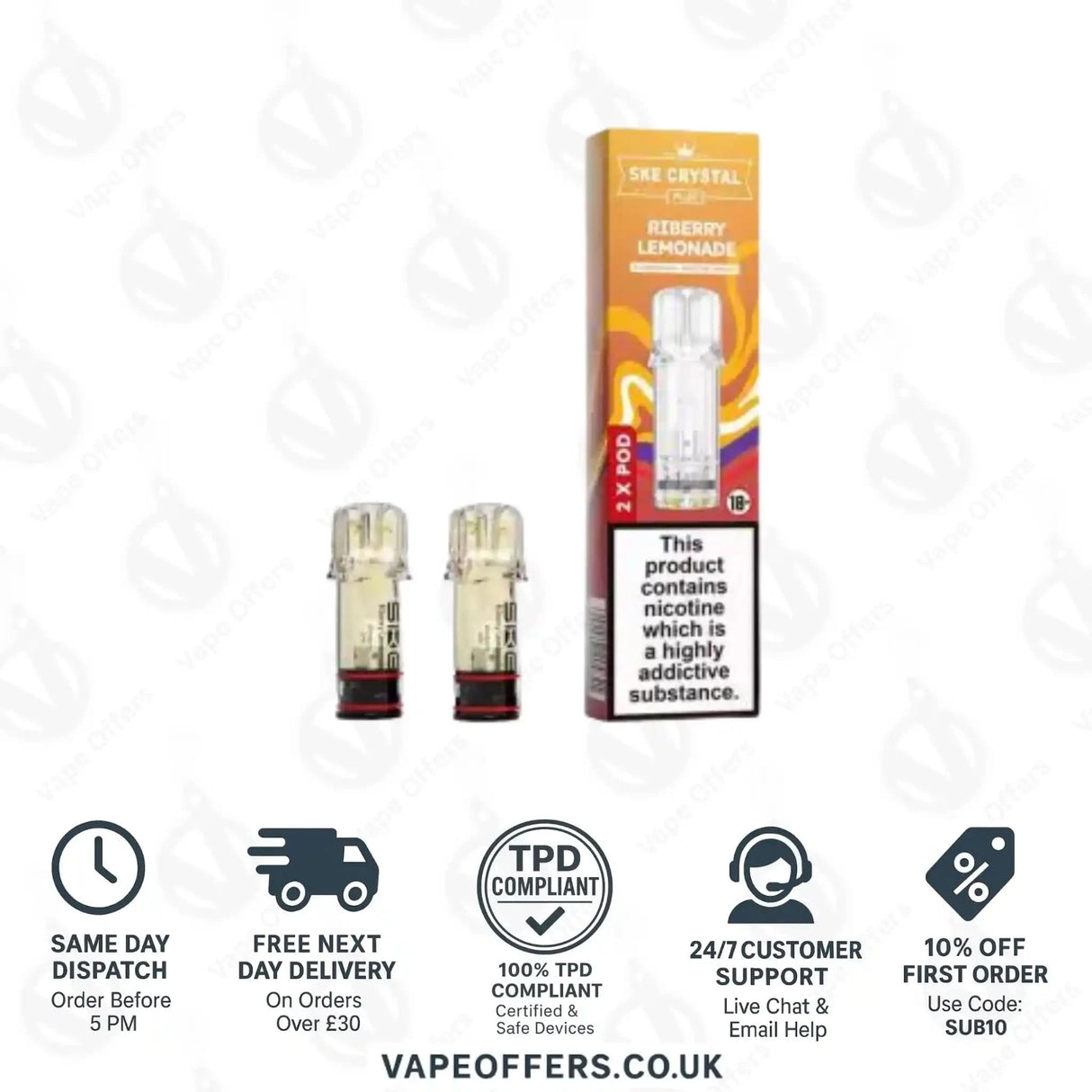 SKE Crystal PLUS Prefilled Pods Riberry Lemonade