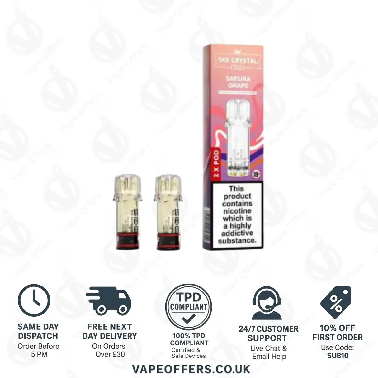 SKE Crystal PLUS Prefilled Pods Sakura Grape