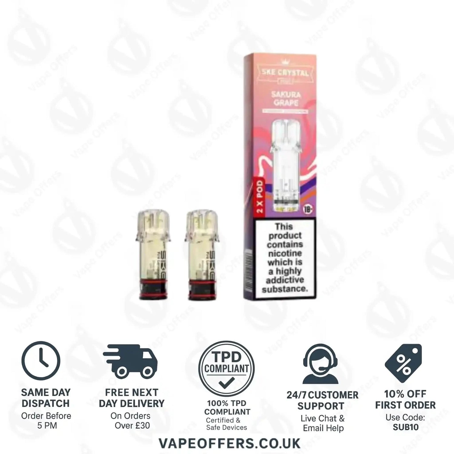 SKE Crystal PLUS Prefilled Pods Sakura Grape