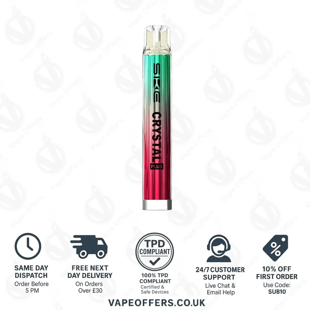 SKE Crystal Plus Vape Kit Prefilled Pod Kit Aurora Blue With Kiwi Passion Fruit Guava