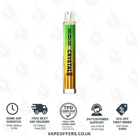 SKE Crystal Plus Vape Kit Prefilled Pod Kit Aurora Green With Lemon & Lime