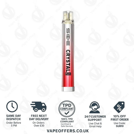 SKE Crystal Plus Vape Kit Prefilled Pod Kit Aurora Red With Watermelon Ice