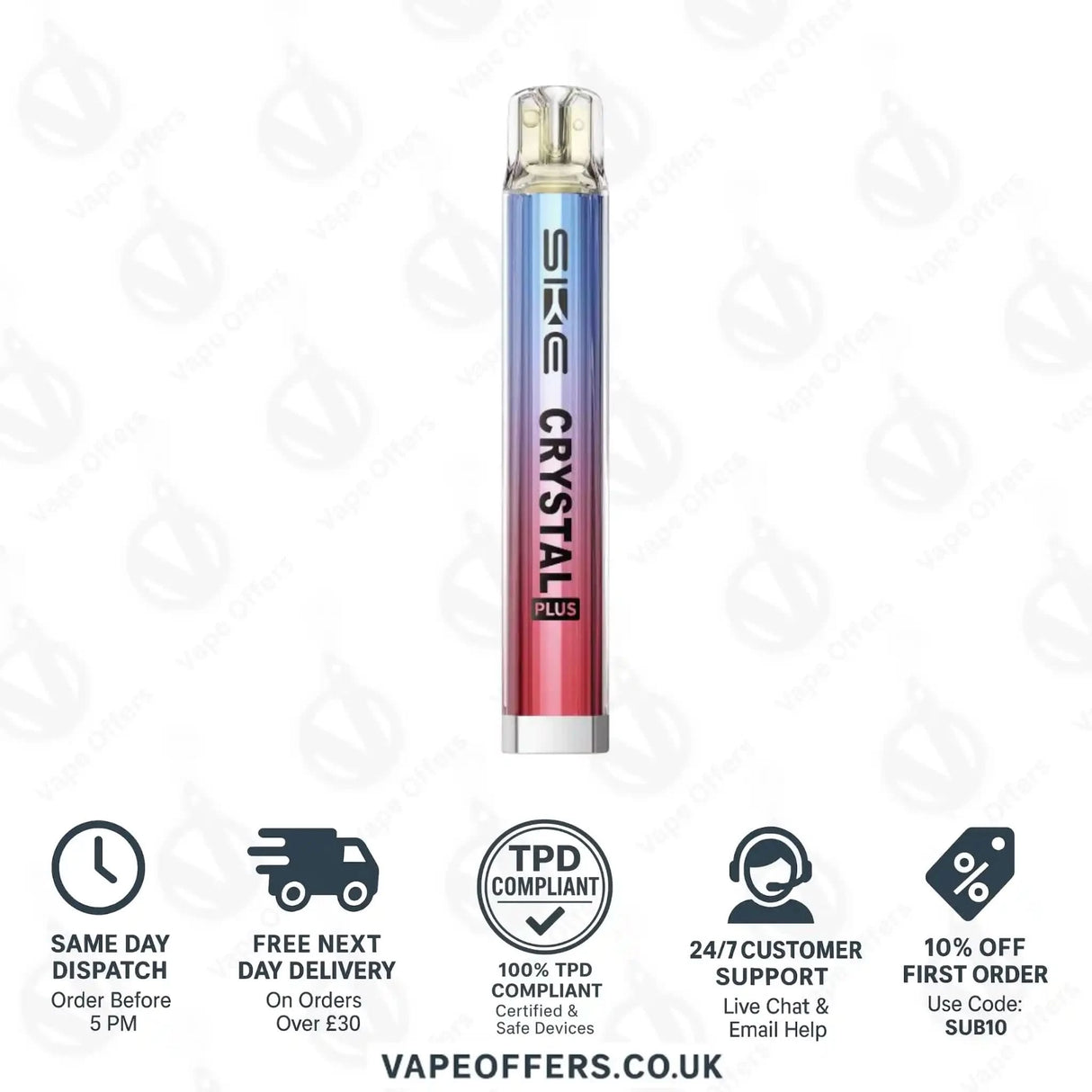 SKE Crystal Plus Vape Kit Prefilled Pod Kit Red Blue With Blueberry Sour Raspberry