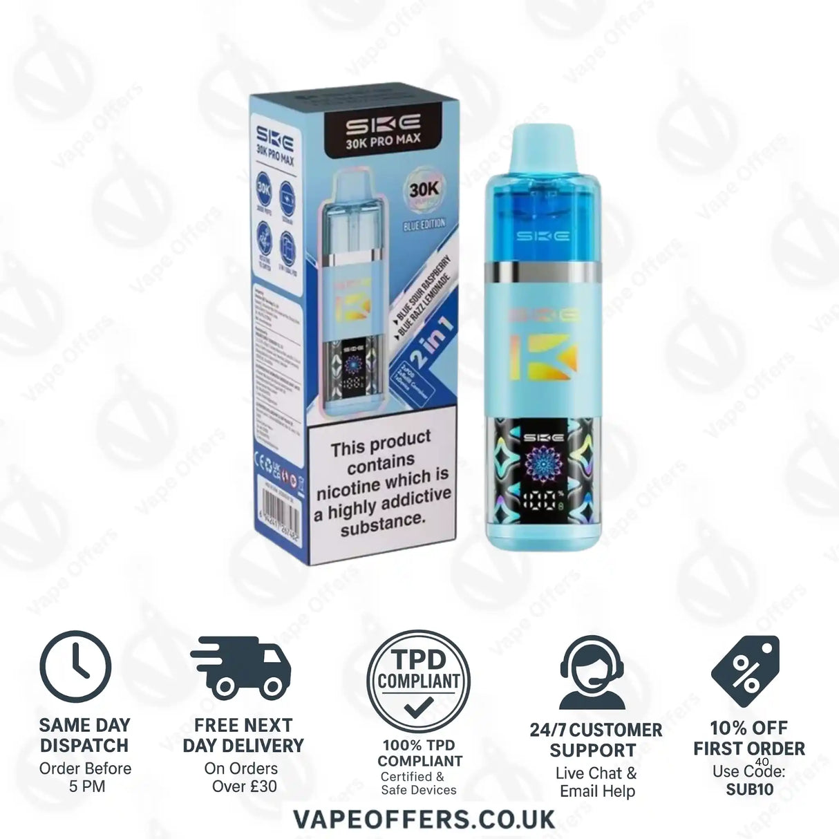 SKE Pro Max 30K 2 in 1 Prefilled Pod Kit Blue Edition