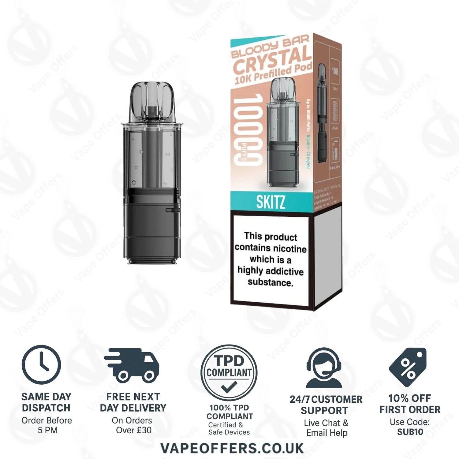 Skitz Bloody Bar Crystal 10K Prefilled Pod