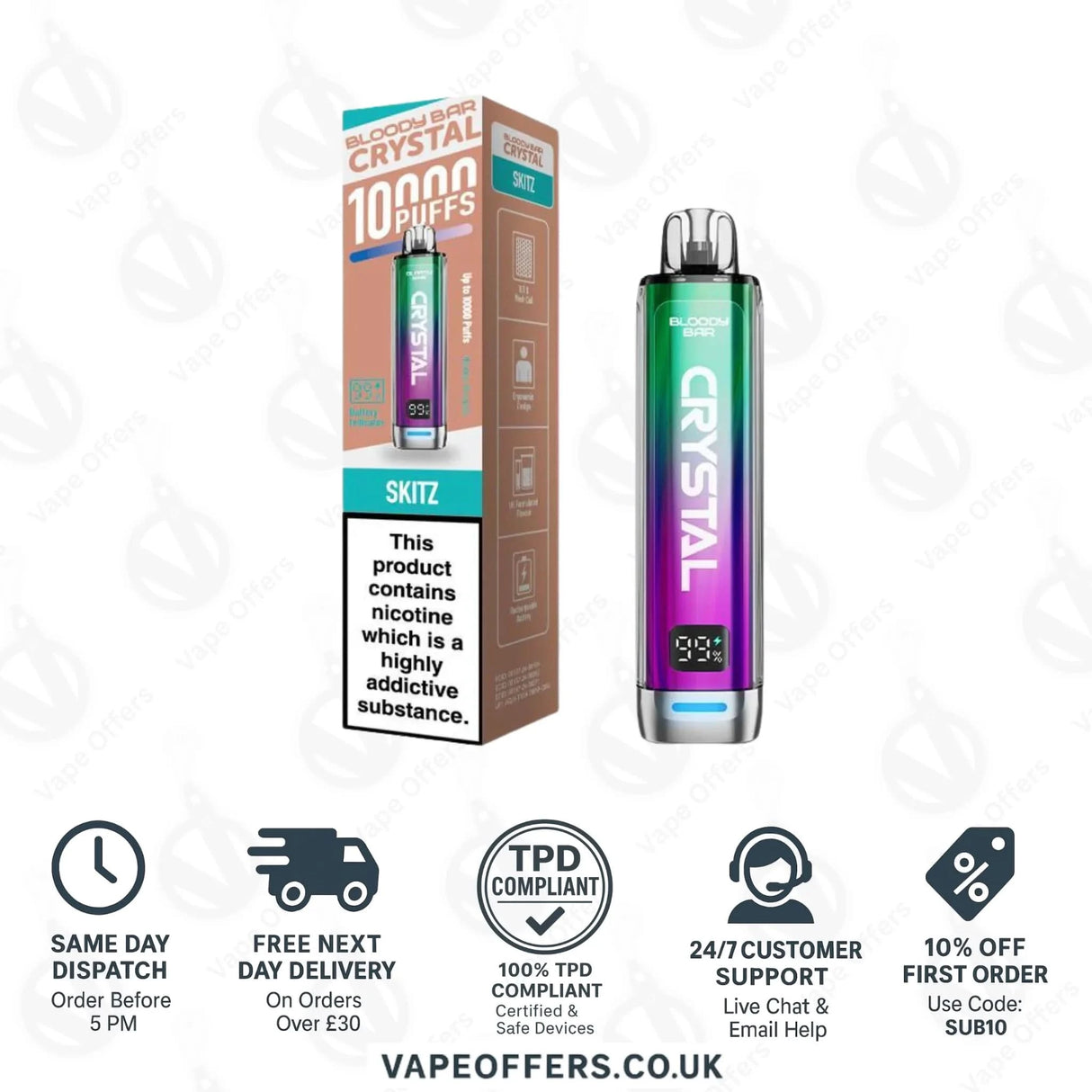 Skitz Bloody Bar Crystal 10K Prefilled Pod Kit