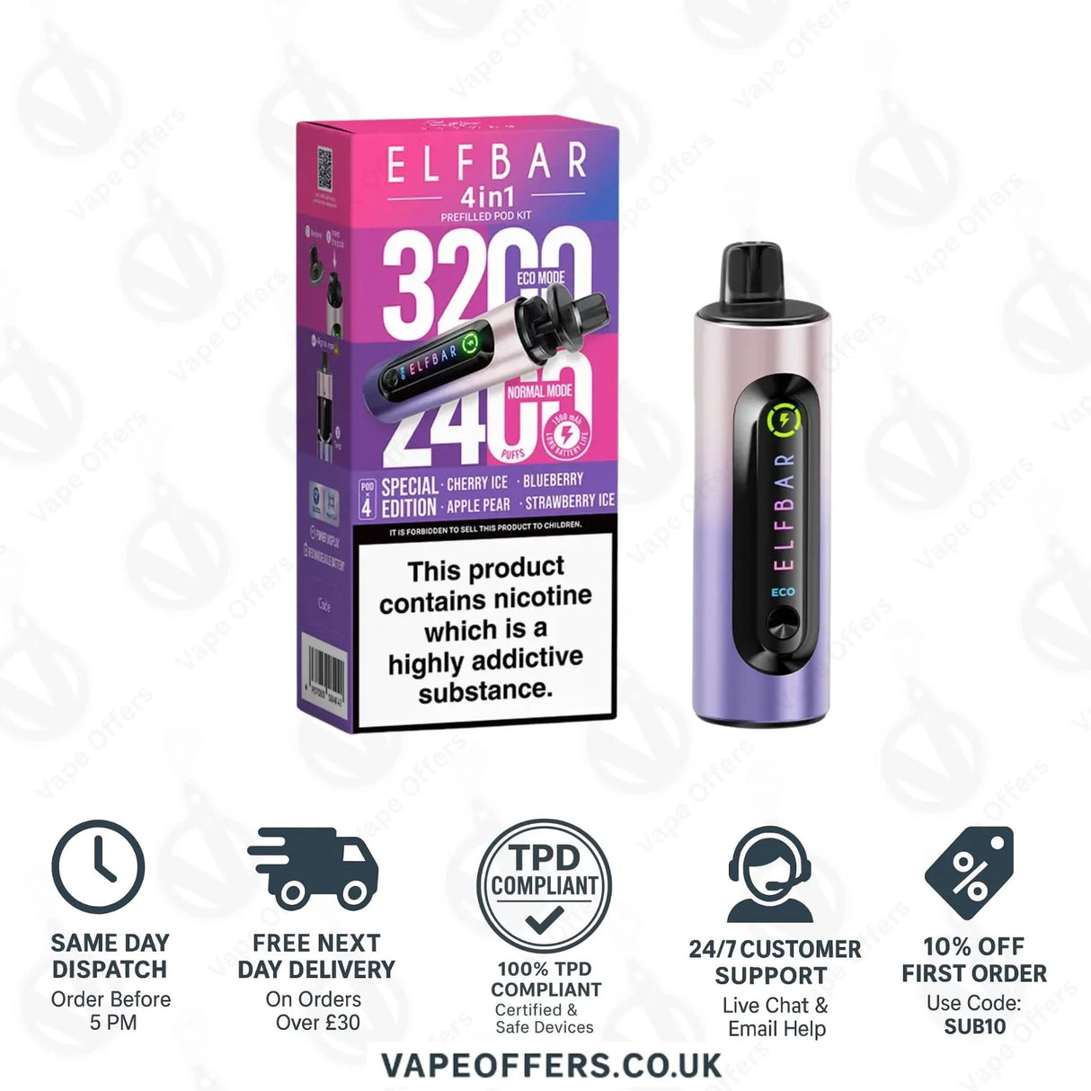 Special Edition Elf Bar 4 in 1 3200 Puffs Prefilled Pod Kit