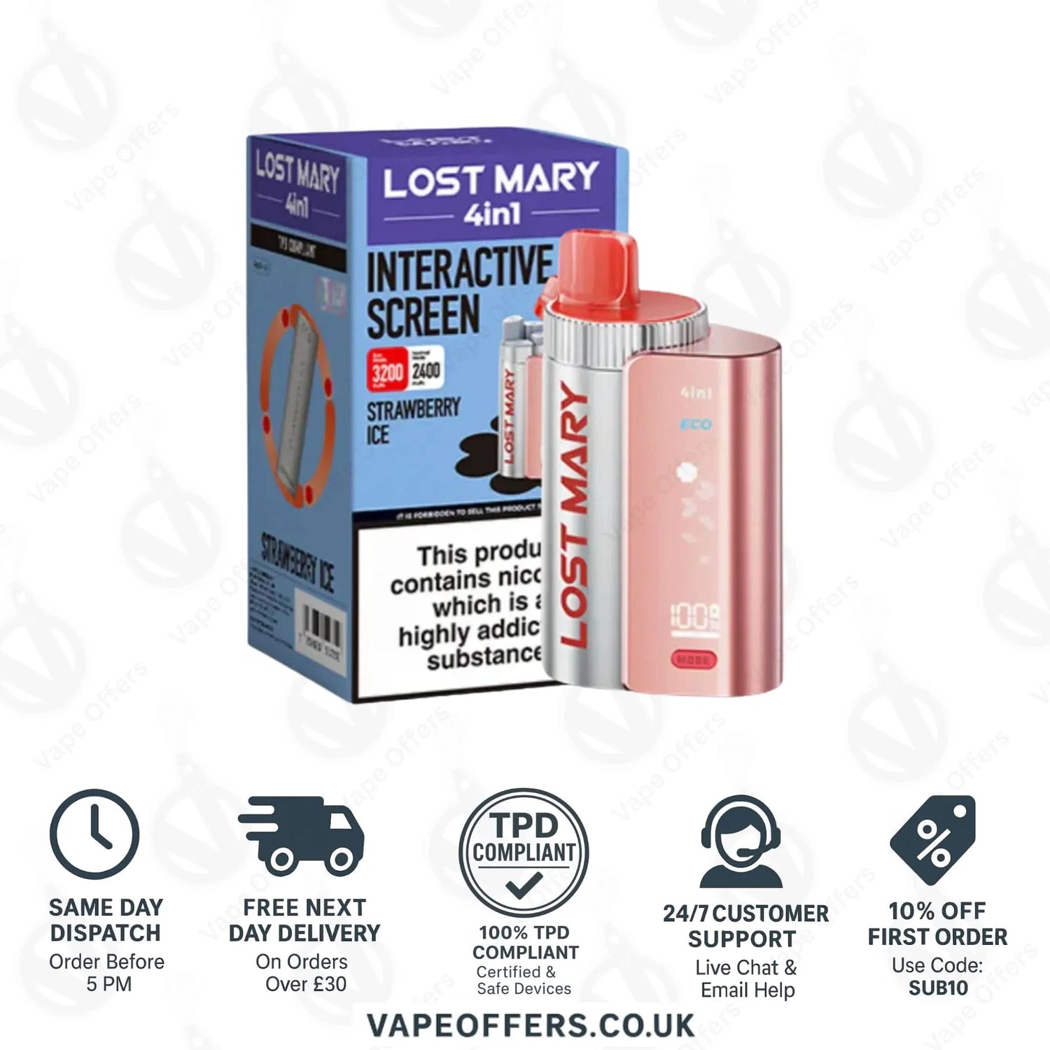 Strawberry Ice Lost Mary 4 in 1 Prefilled Pod Kit