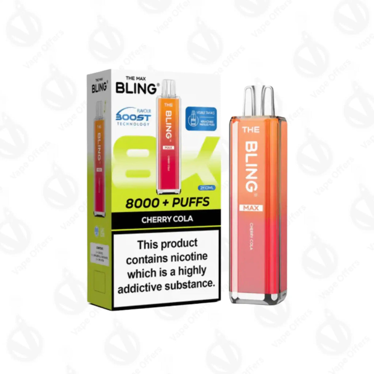 The Crystal Bling Max 8000 Cherry Cola Preffilled Pod Kit