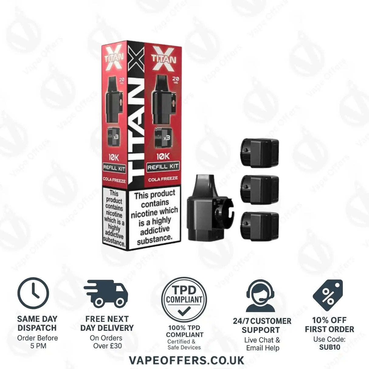 Titan X 10K Puffs Prefilled Pod Cola Freeze