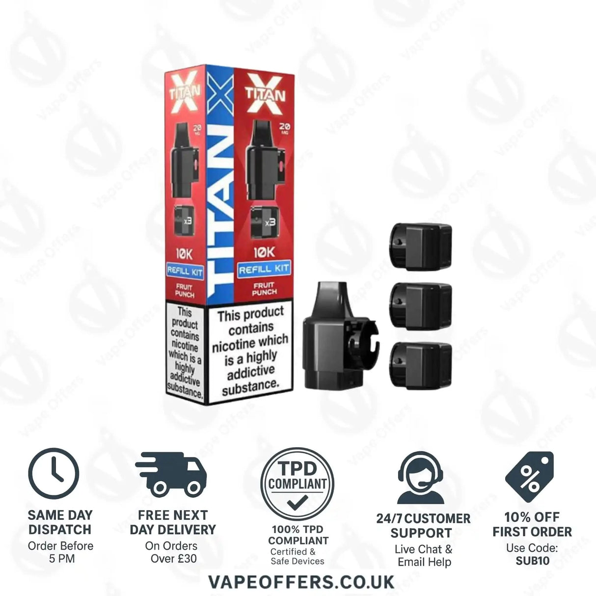 Titan X 10K Puffs Prefilled Pod Fruit Punch