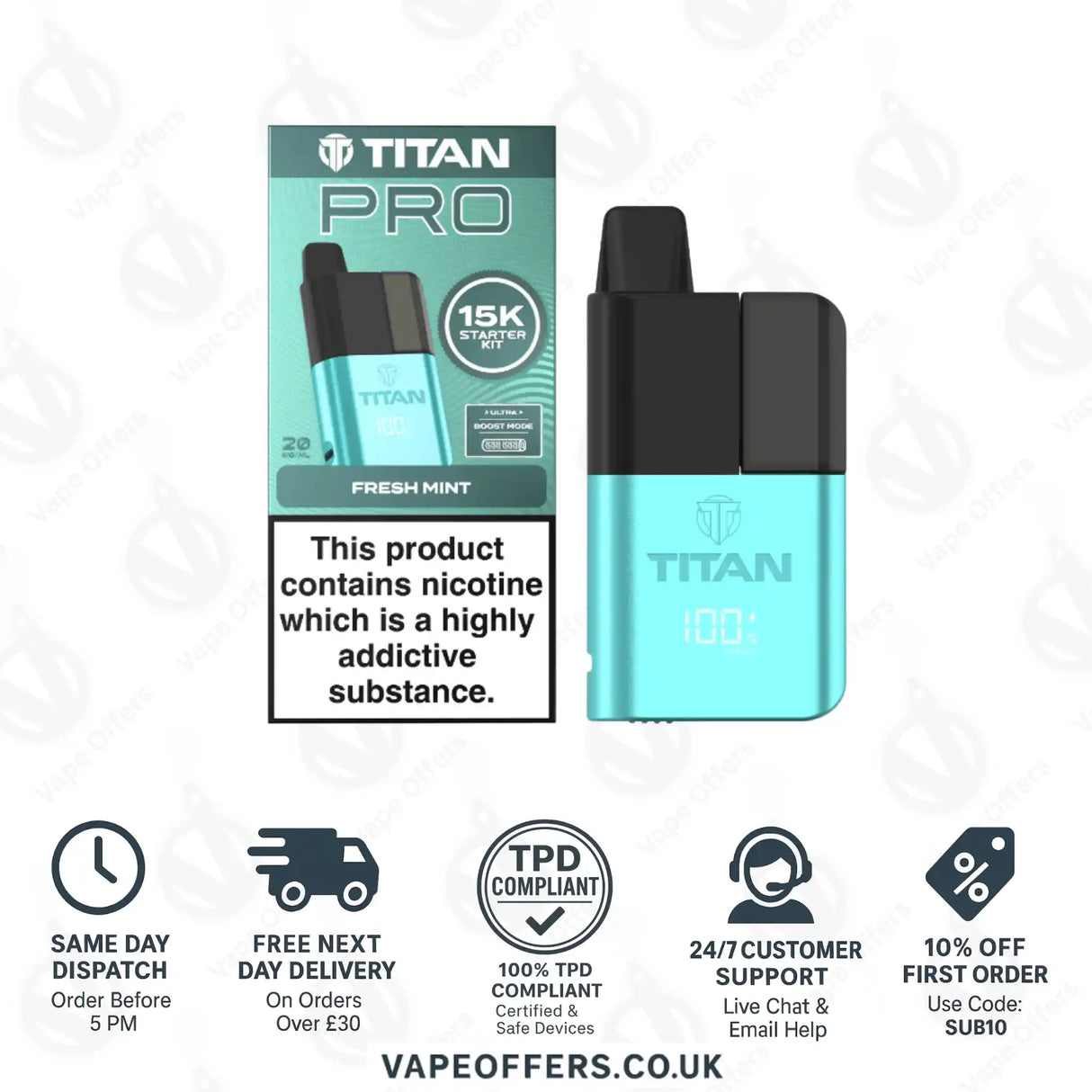 Titan Pro 15K Fresh Mint Prefilled Pod Kit
