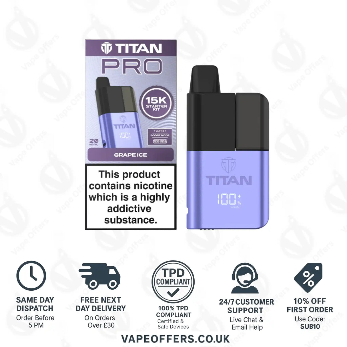 Titan Pro 15K Grape Ice Prefilled Pod Kit