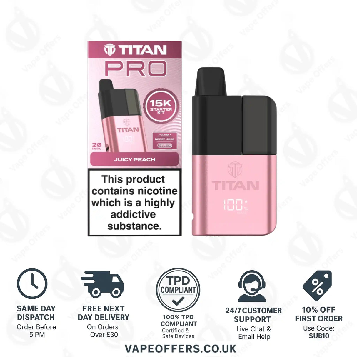 Titan Pro 15K Juicy Peach Prefilled Pod Kit