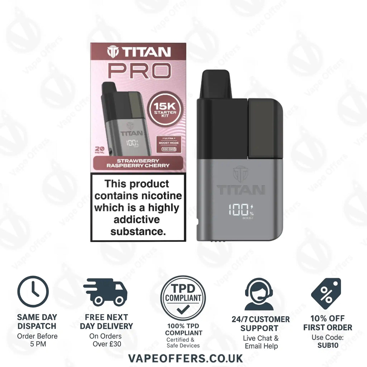 Titan Pro 15K Strawberry Raspberry Cherry Prefilled Pod Kit