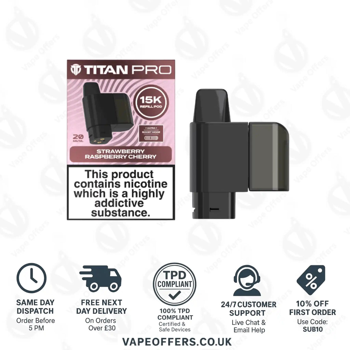 Titan Pro 15K Strawberry Raspberry Cherry Refill Pod
