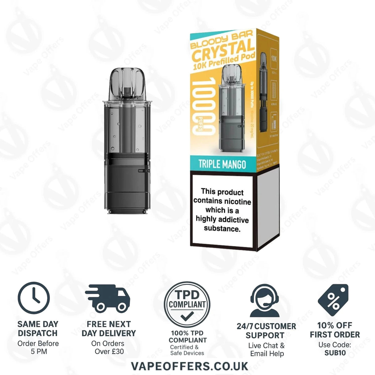 Triple Mango Bloody Bar Crystal 10K Prefilled Pod