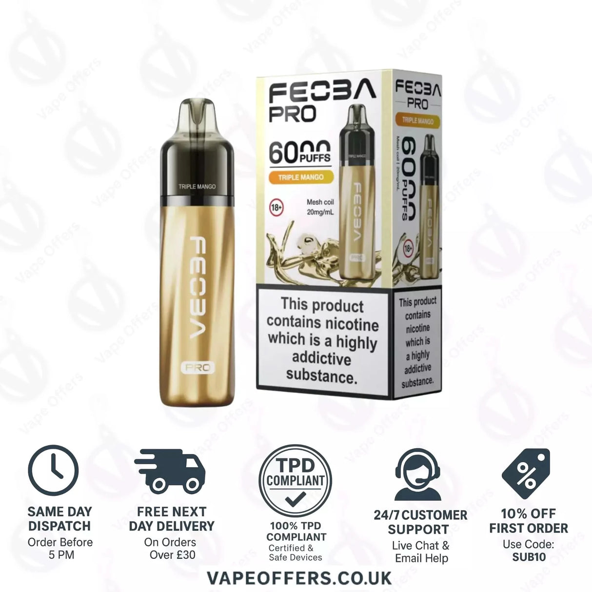 Triple Mango Feoba Pro 6000 Puffs Prefilled Pod Kit