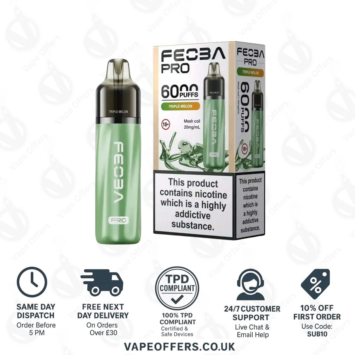 Triple Melon Feoba Pro 6000 Puffs Prefilled Pod Kit
