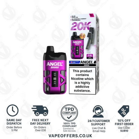 Vapes Bars Angel 20K Prefilled Pod Kit Purple Edition